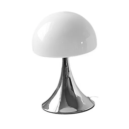 Mushroom Shape Table Lamp Glass Iron Warm Light USB Modern Bedside Nightstand Lamp for Bedroom Living Room White