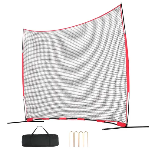 Barricade Backstop Net, 16x10 ft Ball Sports Barrier Netting, Portable Practice Equipment with Carry Bag, Protection Screen for Baseball Softball Lacrosse Soccer Hockey Training, for Backyard