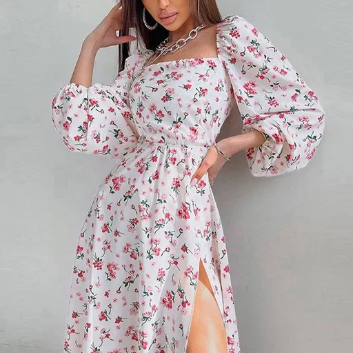 Hong Hao Women Printed Backless Long Dress Spring 2026 Pink 2XL Size: XXL; Height (cm): 175-180; Weight (kg): 65-70; Bust (cm): 98-102; Waist (cm): 82-86; Shoulder width (cm): 41; Length (cm): 66