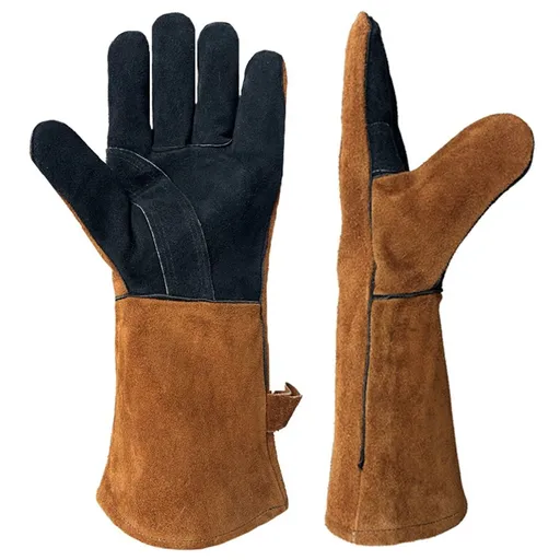 cowhide Fireplace Gloves Heat Resistant for welding,Stick,Forge,BBQ,Grill, Wood Stove,Fireproof Stitching
