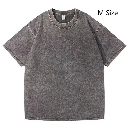 Heavyweight Vintage Pre‑Washed Cotton Tee Unisex Basic Wear Great Christmas Holiday Present Dark Grey Size M