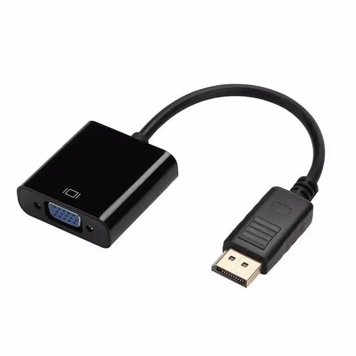 DisplayPort to VGA Adapter - Heavy-Duty DP to VGA Converter for Monitor, Projector, PC, Laptop (Black)