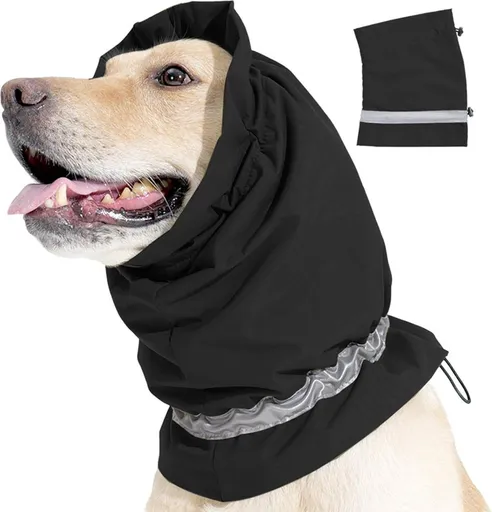 Dog Winter Earmuffs Calming Waterproof Snowproof Black, Size S, 40-54 cm