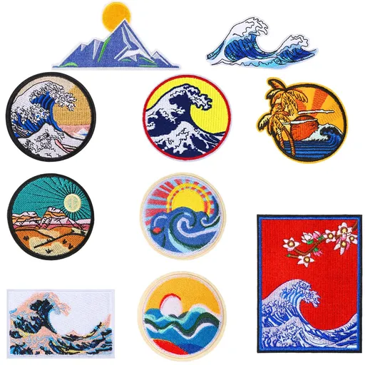 11 Pieces Patch Embroidered Applique Badge Iron on Sew on Patches Emblem Patch DIY Accessories, Patch for Clothes, Dress, Hat