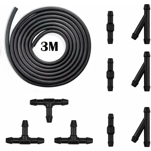 10 pcs Windshield Wiper Hose Kit,3M Windshield Washer Fluid Hose,Windshield Wiper Nozzle Mist Washer Spray Hose,With
