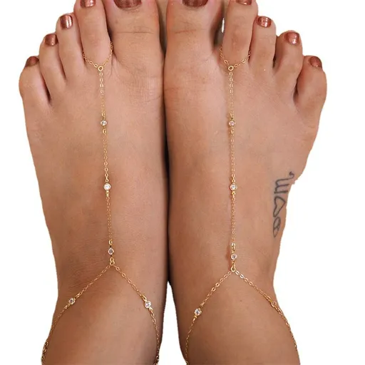 Exquisite women's ankle bracelet, small cross satellite chain ankle Y-shaped ankle bracelet jewelry minimalist gift