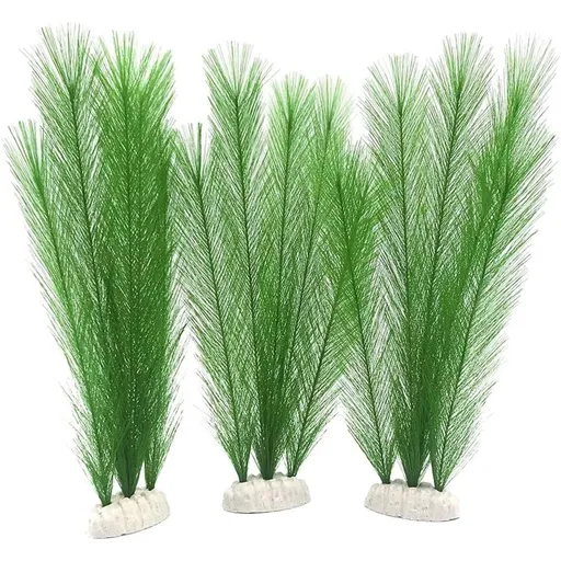 3Pcs Aquarium Decorations Fish Tank Artificial Green Water Plants Made of Silk Fabrics Plastic（30cm light green）