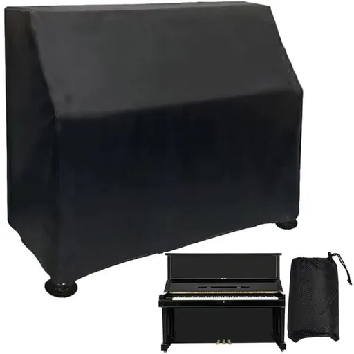 Upright Piano Cover-Black Piano Cover-Pet Paw Protector-Waterproof, Dustproof, Sunproof-Reusable Washable Piano Full Cover（420D：153*60*110cm black）