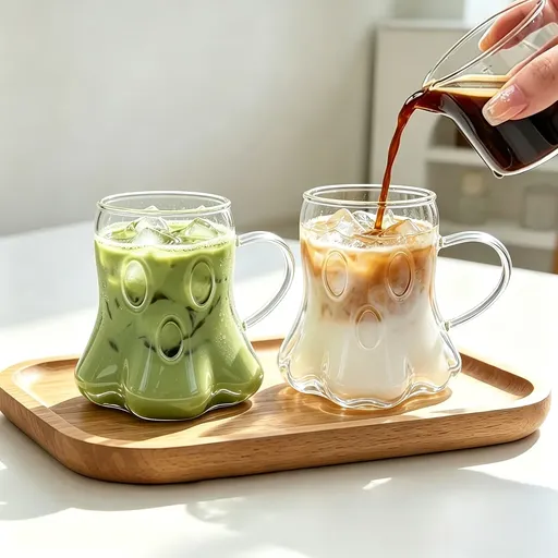 1PCS Halloween Ghost Borosilicate Glass 440ml with Handle – Heat Resistant, Reusable & Great for Party Atmosphere