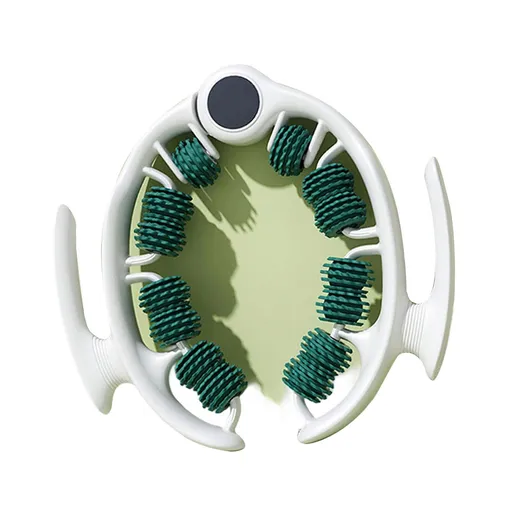 Green leg massage roller clip, calf muscle relaxation and shaping tool, yoga fitness leg trainer, leg muscle relaxation and slimming device.