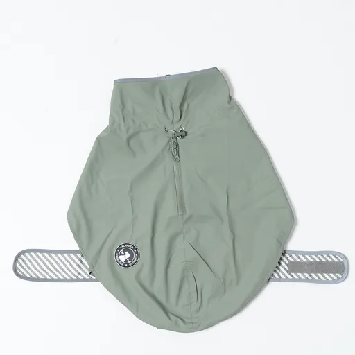 65# Green Waterproof Reflective Dog Raincoat for Small to Large Dogs