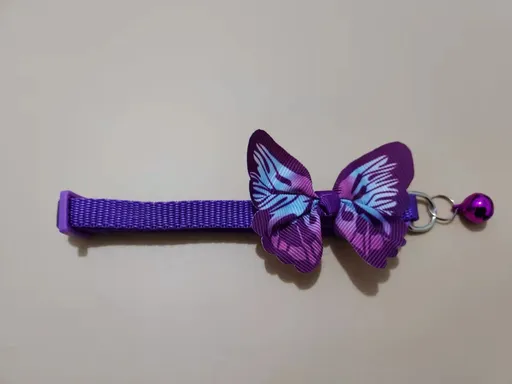 Pei Pet Beibei Cat Collar Flowers Adjustable Polyester Purple