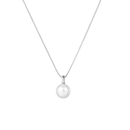 Pearl Pendant Necklace,Single Pearl Necklace Pearl Pendant Silver with Gold Necklaces Gift for Women Teen Girls