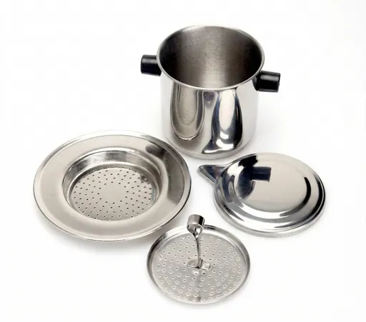 Stainless Steel Vietnam Vietnamese Coffee Simple Drip Filter Maker Infuser Home (Phin) - 8cm Diameter