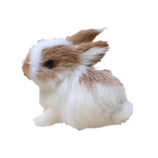 4PCS Mini Realistic Cute Plush Rabbits Lifelike Animal Easter Bunny Simulation Model Birthday Gift Furry Rabbit Figurine