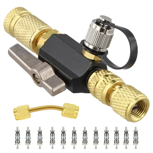 Valve Core Removal Tool HVAC Vacuum-Rated Adjustable Grip Magnetic Cap 1/4 Inch and 5/16 Inch Fittings