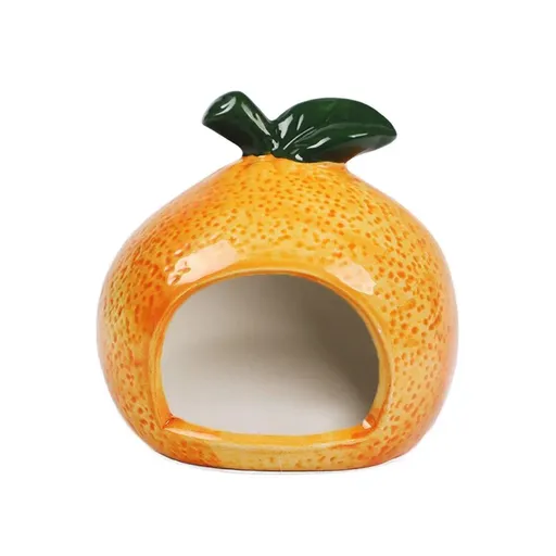 Ceramic Hamster Nest Shelter Landscaping Supplies Small Animal Hideout House - Orange