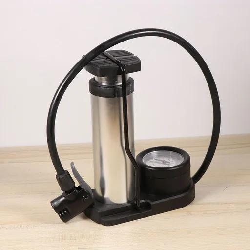 Plated Silver Aluminum Alloy Floor Pump for Bikes High Pressure Foot Inflator