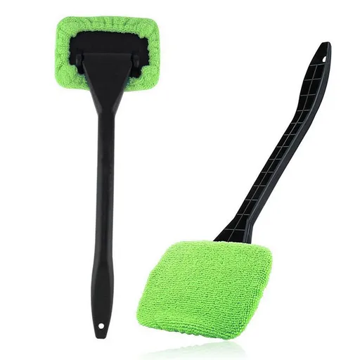 Windshield Cleaning Tool Windshield Cleaning Wand Auto Window Cleaner with 5 Pieces Reusable Cloth Pads for Car Interio