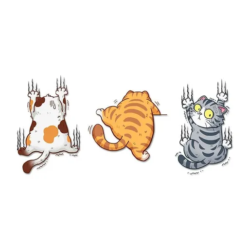 Cat Vinyl Car Sticker, Three Cats Scratch Cover Funny Bumper Decal for Auto, Truck, Motorcycle, Wall, Window (Medium)