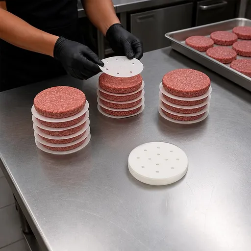 500 Pack 13cm Patty Paper Baking Burger Wax Discs Non Stick BBQ Burger Papers For Easy Food Preparation