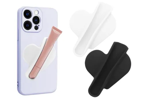 Holder for Rhode Skin Lip Lipstick Holder for Phone Case Peel and Stick Silicone Cover -White & Black