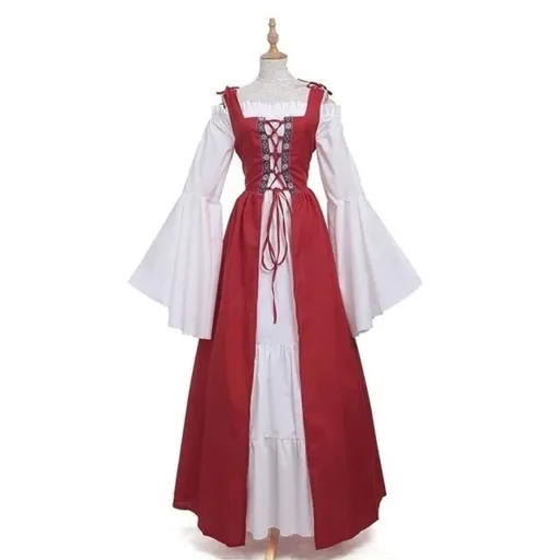 House Of Dasein S-6Xl Medieval Dress Cosplay Halloween Costume For Women Palace Carnival Party - Red - Xl