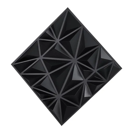3D Wall Panels, 33-Pack 30 x 30 cm PVC Modern Art Minimalist Diamond Tiles, 2.97 m² Coverage Accent Wall Panel, Interior Home Decor for Ceiling, Bedroom, Living Room, Gaming Room, Matte Black