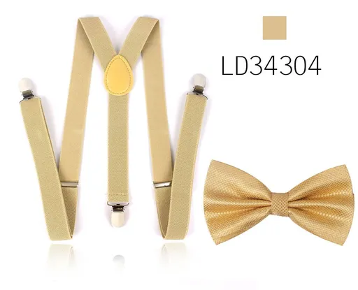 Adult Polyester Suspenders Bow Tie Set 2.5cm LD34304