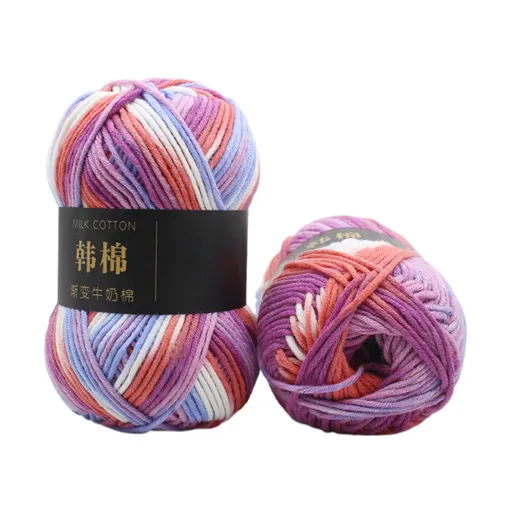 Cotton Yarn - Multicolor Rainbows Yarn,50 gram Skeins,26 Colors Available,7 Strands Of Combed Milk Cotton Crocheting Yarn for Knitting,Crochet,Weaving,Arts & Crafts - Fiesta #P - Pink