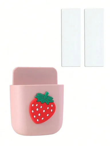 Strawberry Decor Wall-Mounted Phone Storage Box Strawberry Stuff Phone Holder Boxes Container White