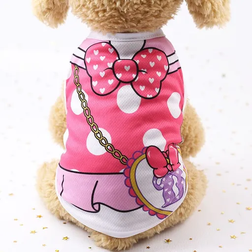 shine Pet Vest Polyester Mesh Dog Cat Clothing Vest-Rose Red dot backpack L (chest circumference 45CM recommended 3.50 kg-4.50 kg