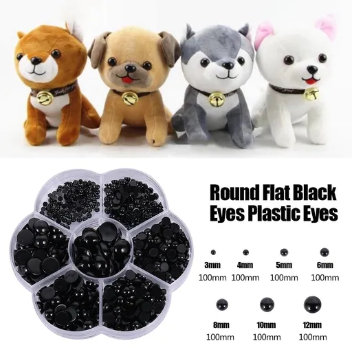 Plastic Round Safety Eyes, 100pcs Plastic Safety Eyes With Washer for DIY Crafts Accessory, Felting Toys, Doll, Puppet, Plush Animal Making and Teddy Bear