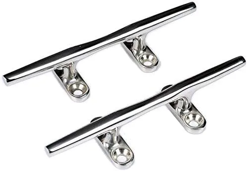 Heavy 316 Stainless Steel Dock Cleat Boat Open Base 5 inch (2PCS)