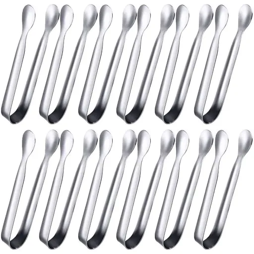 Small Stainless Steel Serving Tongs 12 Pack - Mini Sugar Tongs, Ice Tongs Compatible with Various Brands