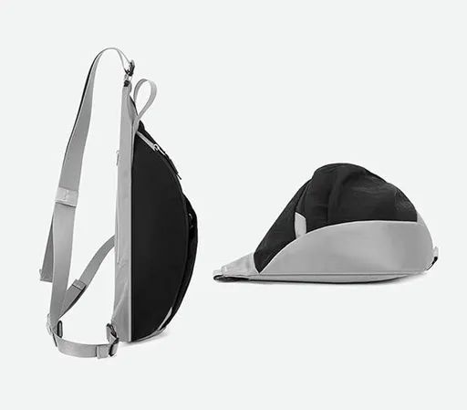 Men's Crossbody Sling Bag Lightweight Sporty Chest Shoulder Bag Water-Repellent Nylon Black