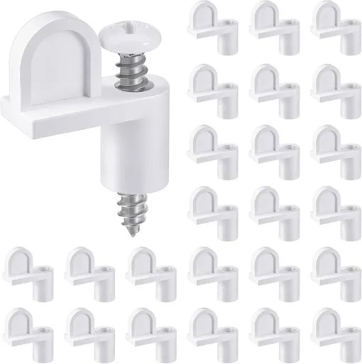24 Pack 3/8 in Nylon Window Screen Clip with Screws Offset Clips for Fastens Storm Window, Storm Panels, Screen Door Clips (White)