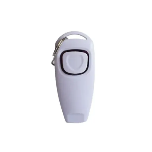 Dog Whistle and Clicker Set for Training Stop Barking Obedience Tool Combo - White