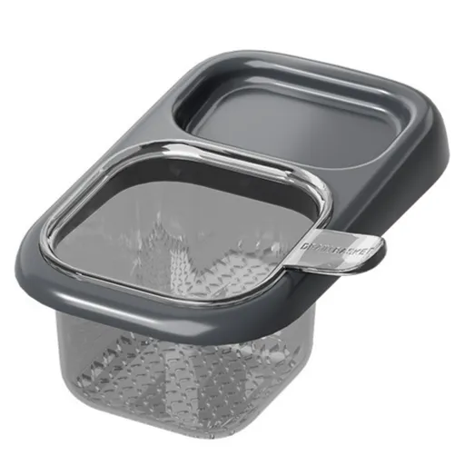 Sink Filter Drain Basket, Kitchen Wet/Dry Separation Food Residue Collector, Multi-function Storage Rack—Gray