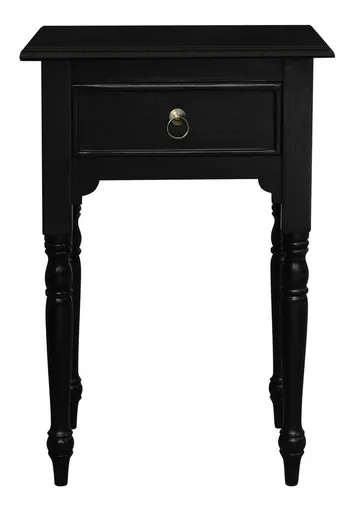 Milly Turn Leg 1 Drawer Side Table (Black)