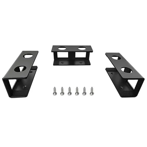 Under Desk Laptop Mount, Metal Under Desk Shelf Holder for Laptop, Mac mini, MacBook, Keyboard with Anti-Scratch Silicone (Black)