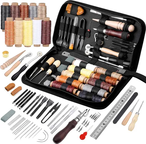 Leather - Leather Processing - Leatherworking Tools - Professional Leather Craft Tool Set - Sewing - Tailoring - Upholstery - Clothing