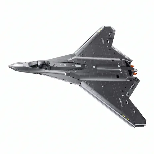 Sluban B1587 Model Kit 1:44 J50 Stealth Fighter Jet Plane - Military Air Force Building Blocks DIY Set Toy