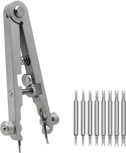 Watch Spring Bar Plier Tool Set Watchband Pliers with 10 Pins,Watch Wrist Ban Repair Remove Tool,Spring Plier Tweezer,Removal Tool for Watch Pin Strap Band Watch Link-Sliver