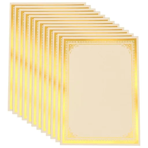 Blank Certificate Paper for Award Printing Golden Color Writable Paper for Diplomas