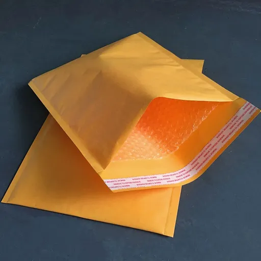 25Pcs Bubble Mailers for Shipping Made with Yellow Craft Paper and Self Seal Closure