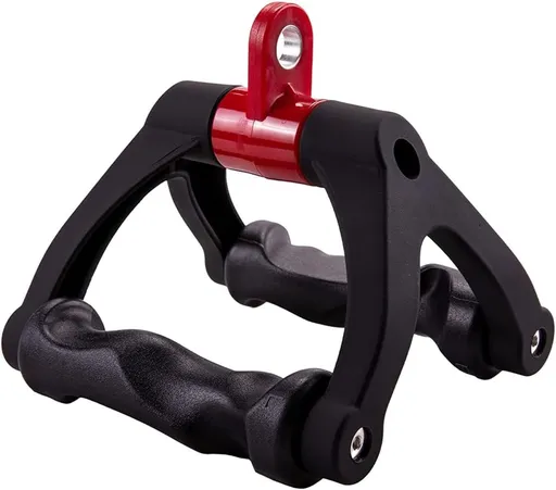 1 Piece Black Dual D-Tension Grip Removable V-Triangle Rod Home Gym