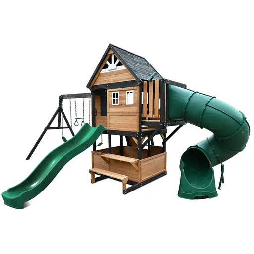 Lifespan Kids Claremont Swing Set & Play Centre with 2.2m Slide (Green)