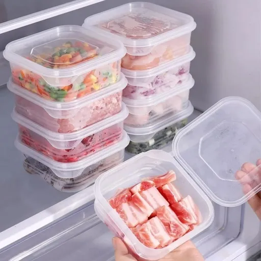 1-Pack Airtight Meal Prep Containers - Square Food Storage/Stackable Lids for Freezer & Pantry Organization\u200b,Airtight Storage Box for Vegetables Meat Leftovers