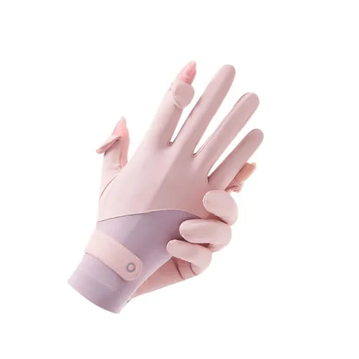 Women UV Sun Protection Touchscreen Gloves Full Finger Anti-Slip Cycling Gloves Summer Outdoor Gloves （2pcs）
